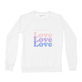 Women's Love Love Love Crew Sweatshirt, White-0