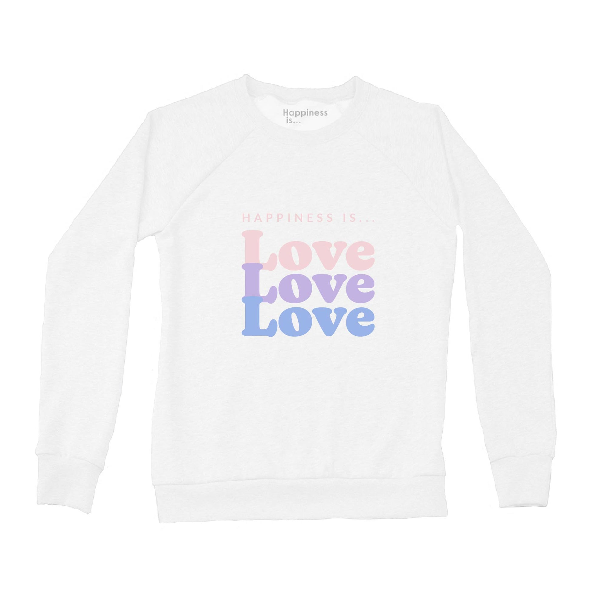 Women's Love Love Love Crew Sweatshirt, White-0