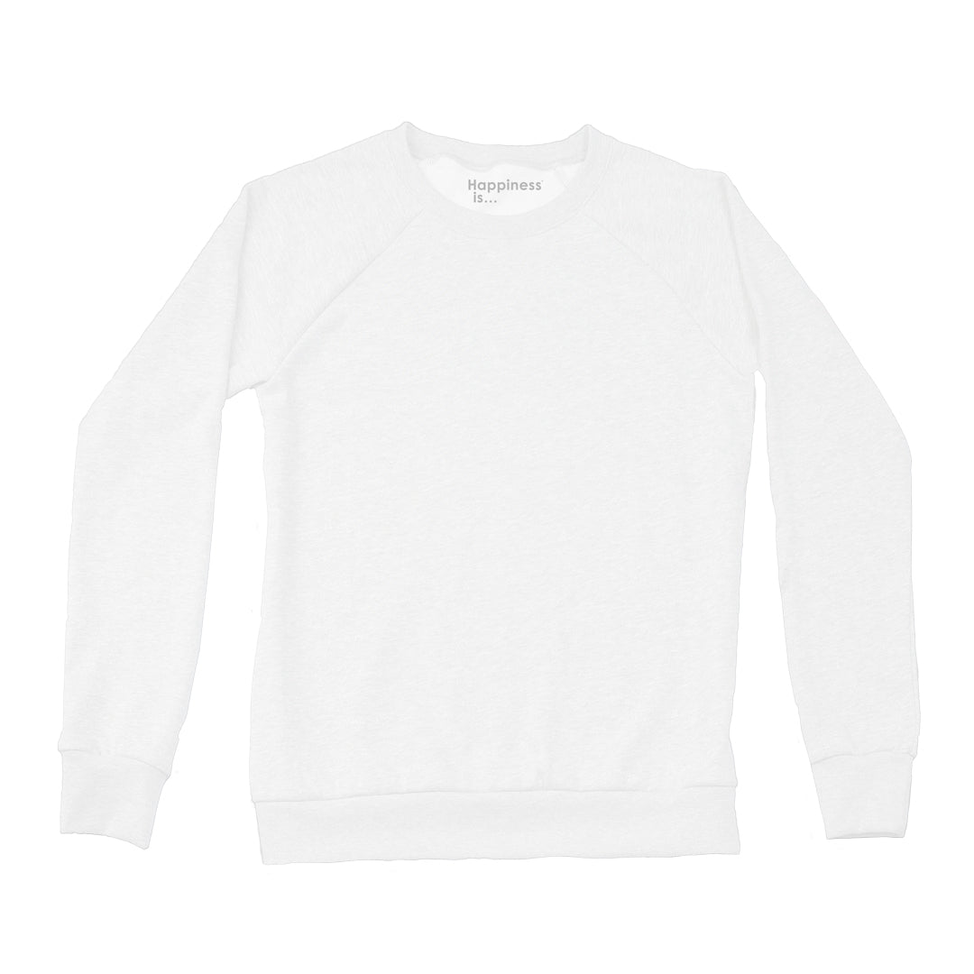 Women's Plain Crew Sweatshirt, White-0