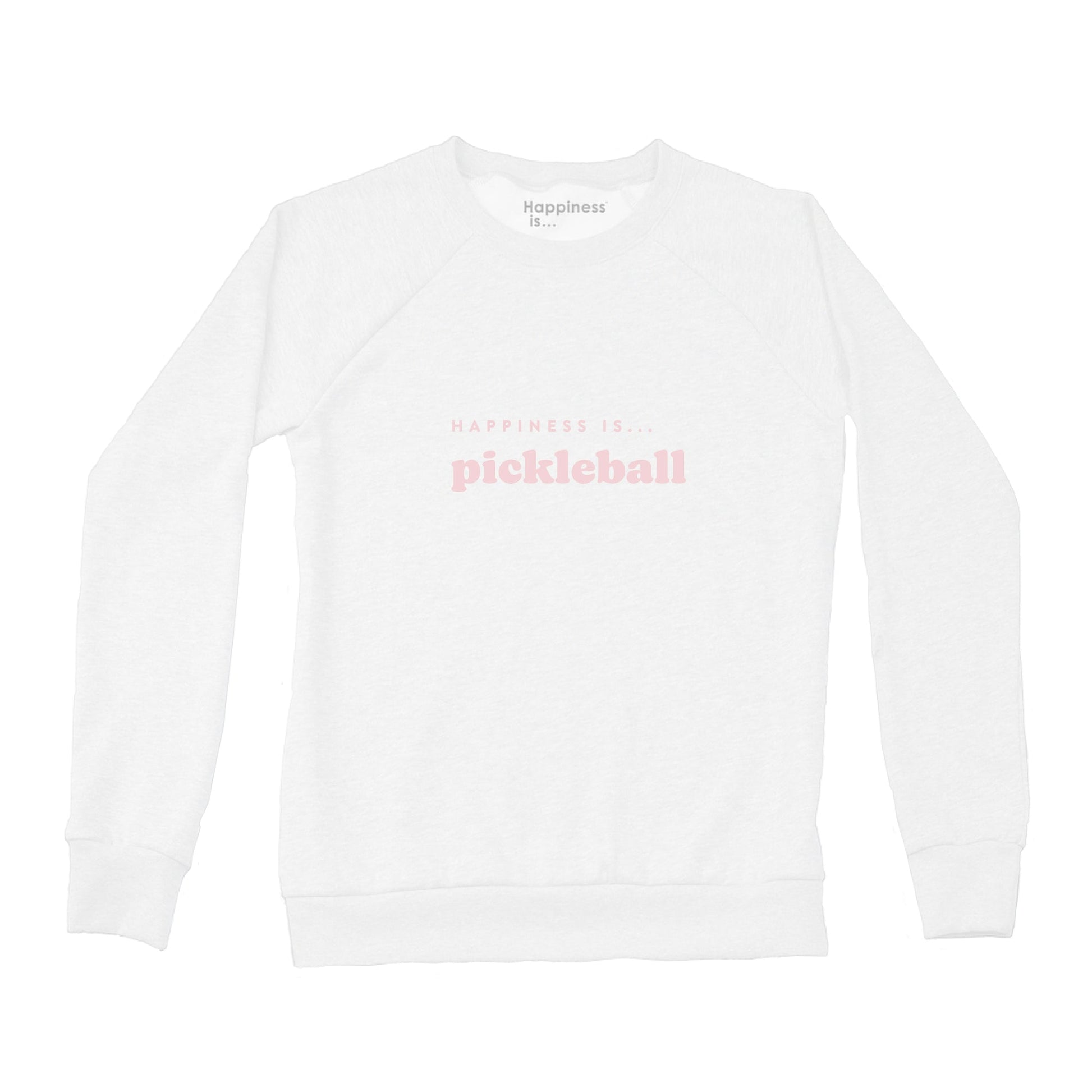 Women's Pickleball Crew Sweatshirt, White with pink-0