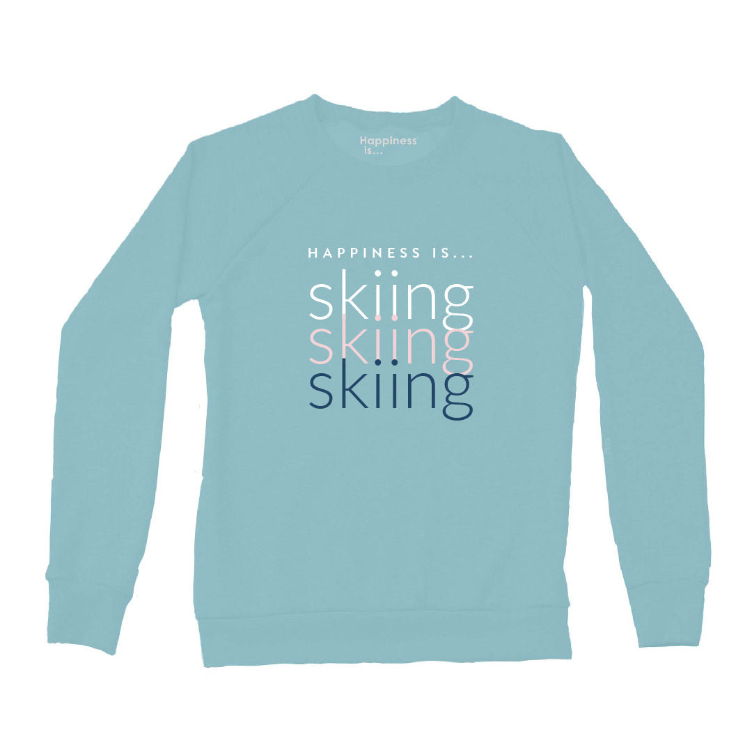 Women's Skiing Skiing Skiing Crew Sweatshirt, Teal-0