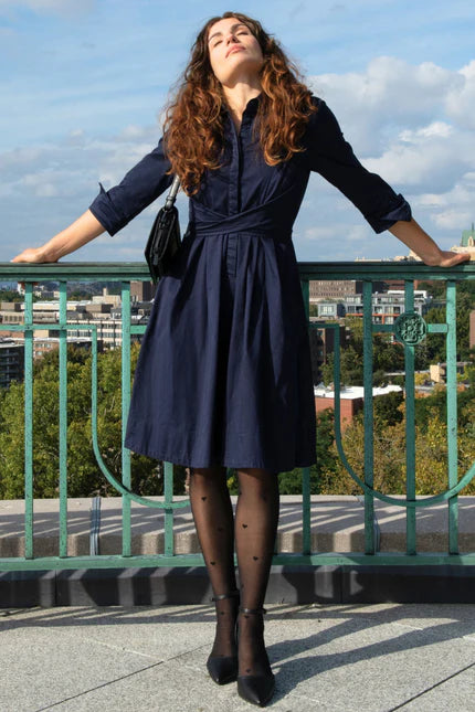 Tessa Elegant Shirt Dress 3/4 Sleeve Buttons