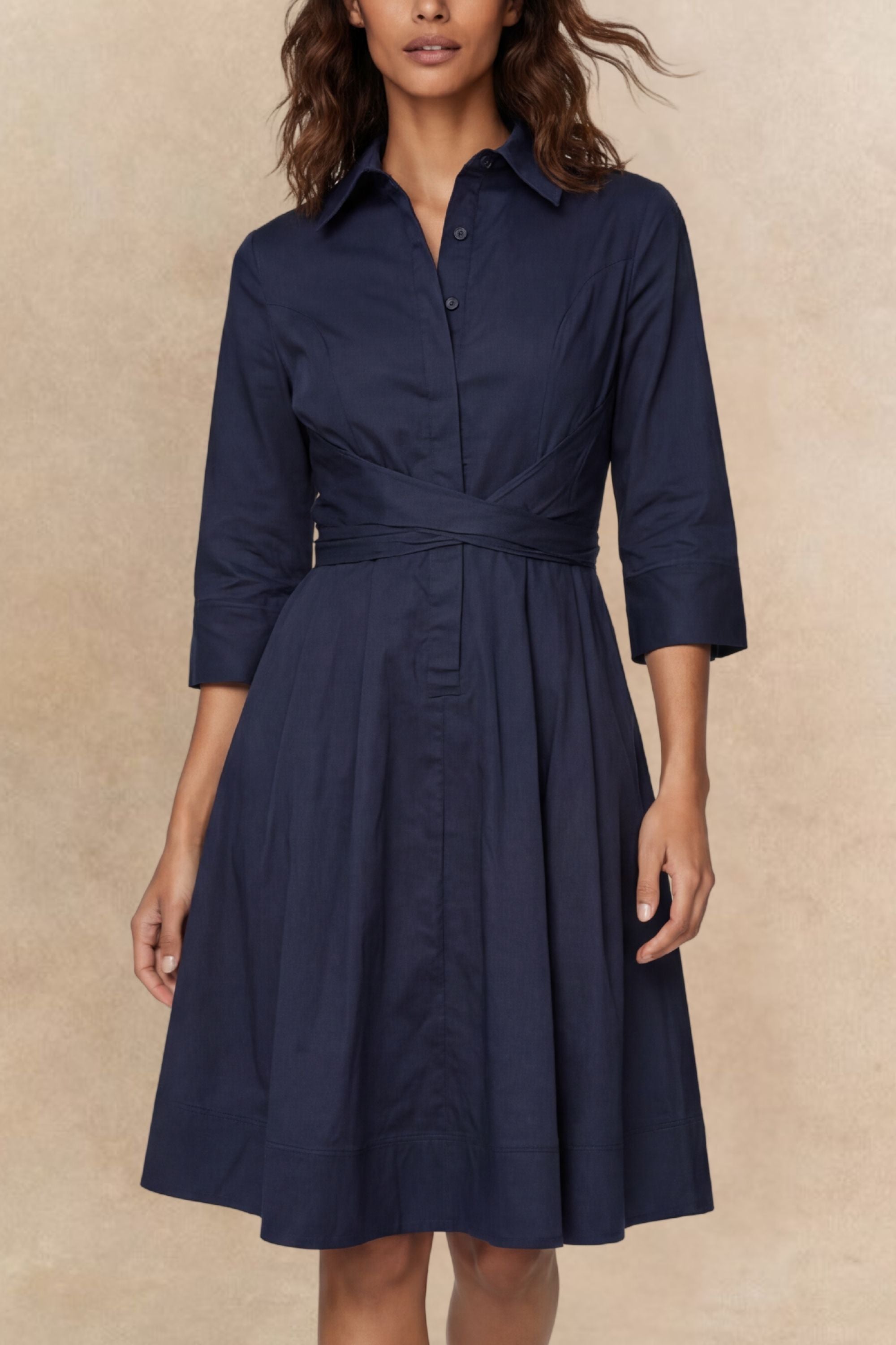 Tessa Twist Front Shirt Dress Fit & Flare