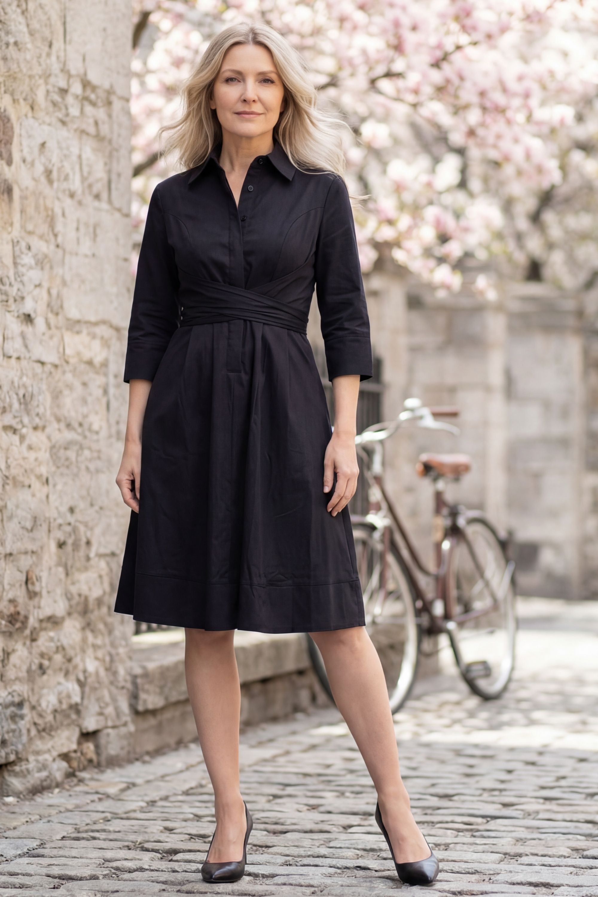 Tessa Twist Front Shirt Dress Fit & Flare