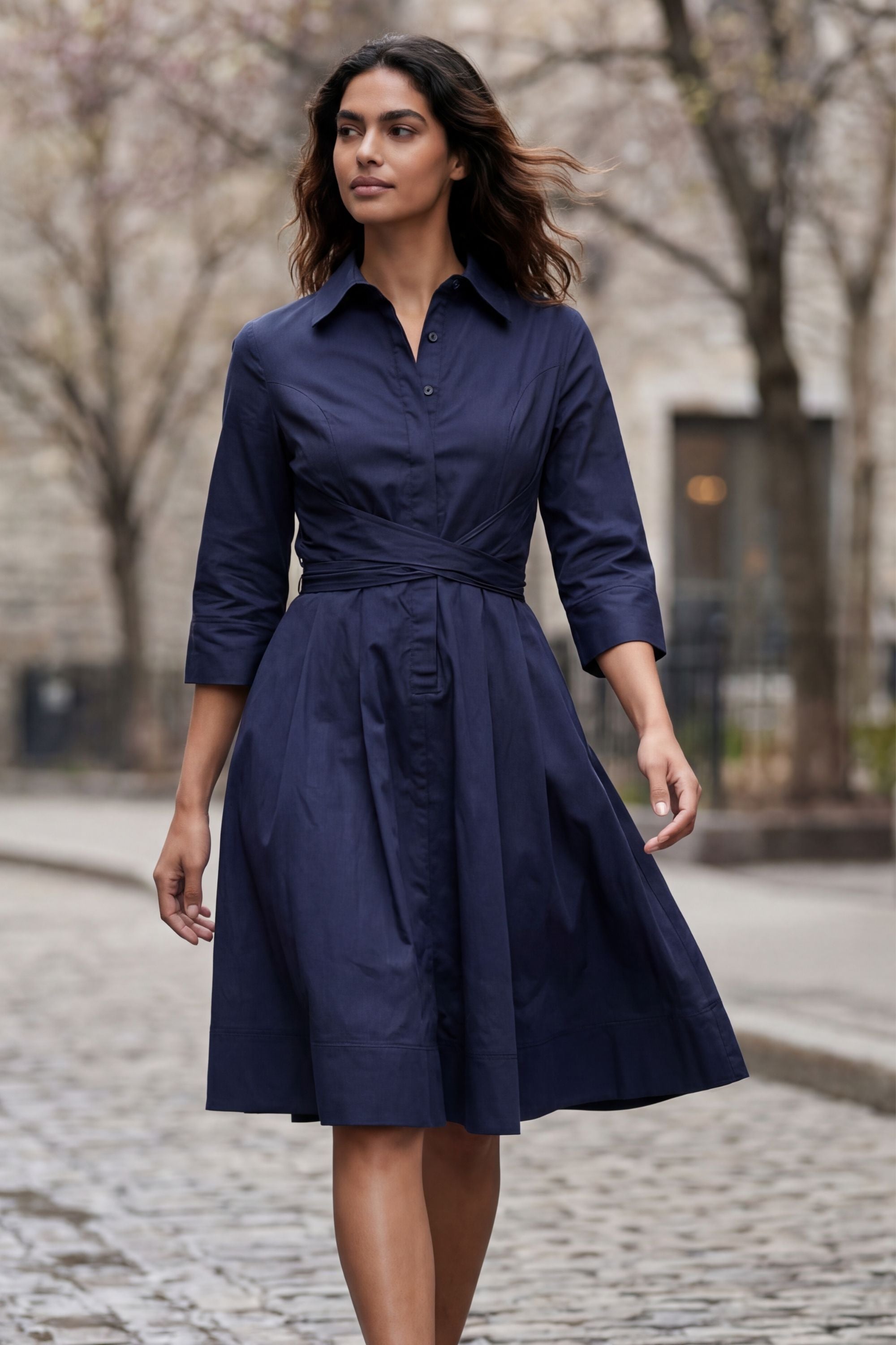 Tessa Twist Front Shirt Dress Fit & Flare
