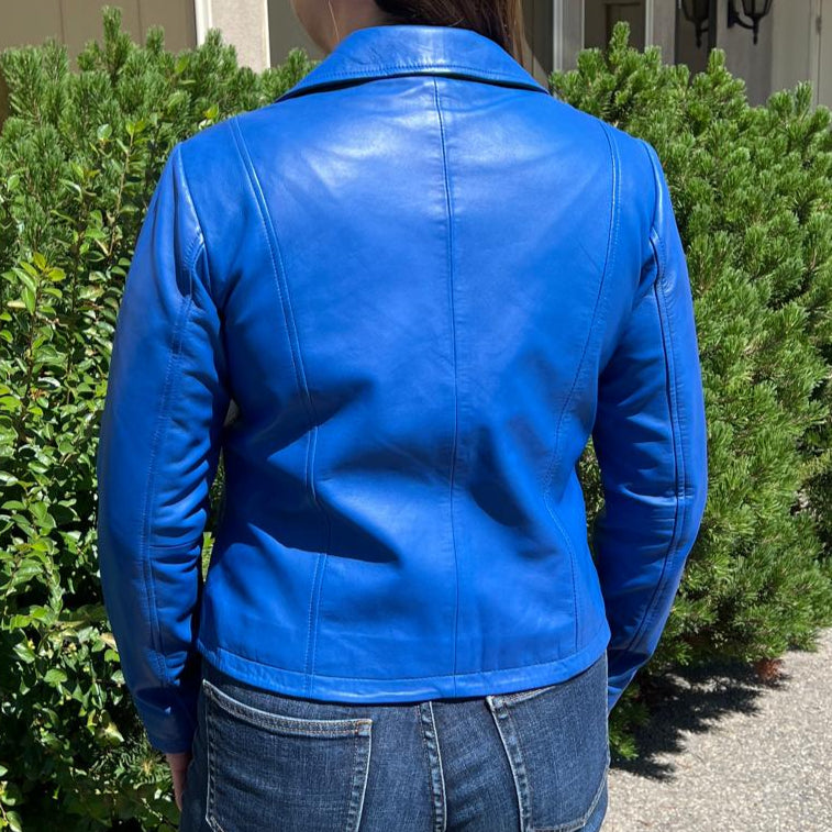 Women's Lamb Leather Blazer Jacket