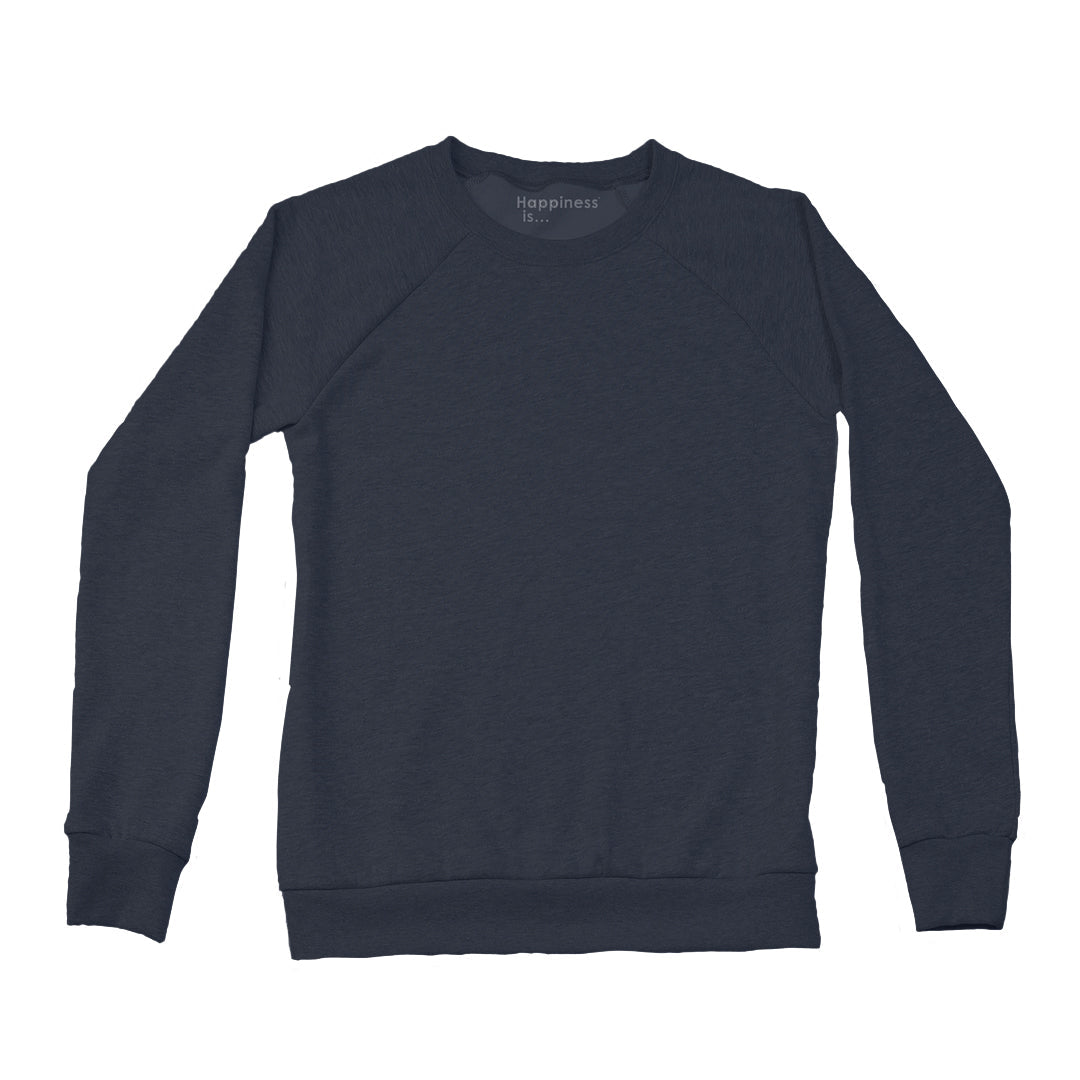 Women's Plain Crew Sweatshirt, True Navy-0