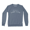 Women's Lake Life Crew Sweatshirt, Heather Navy-0