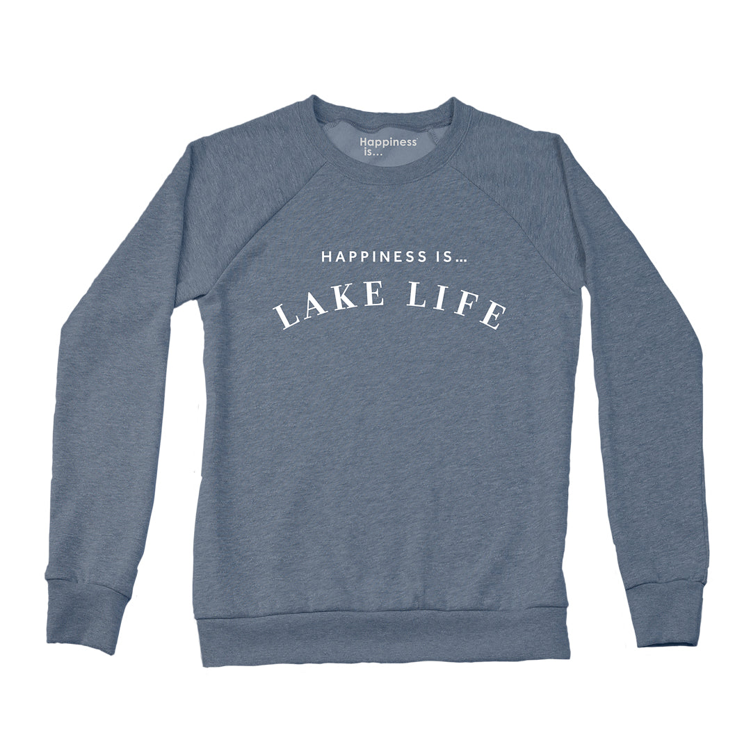 Women's Lake Life Crew Sweatshirt, Heather Navy-0