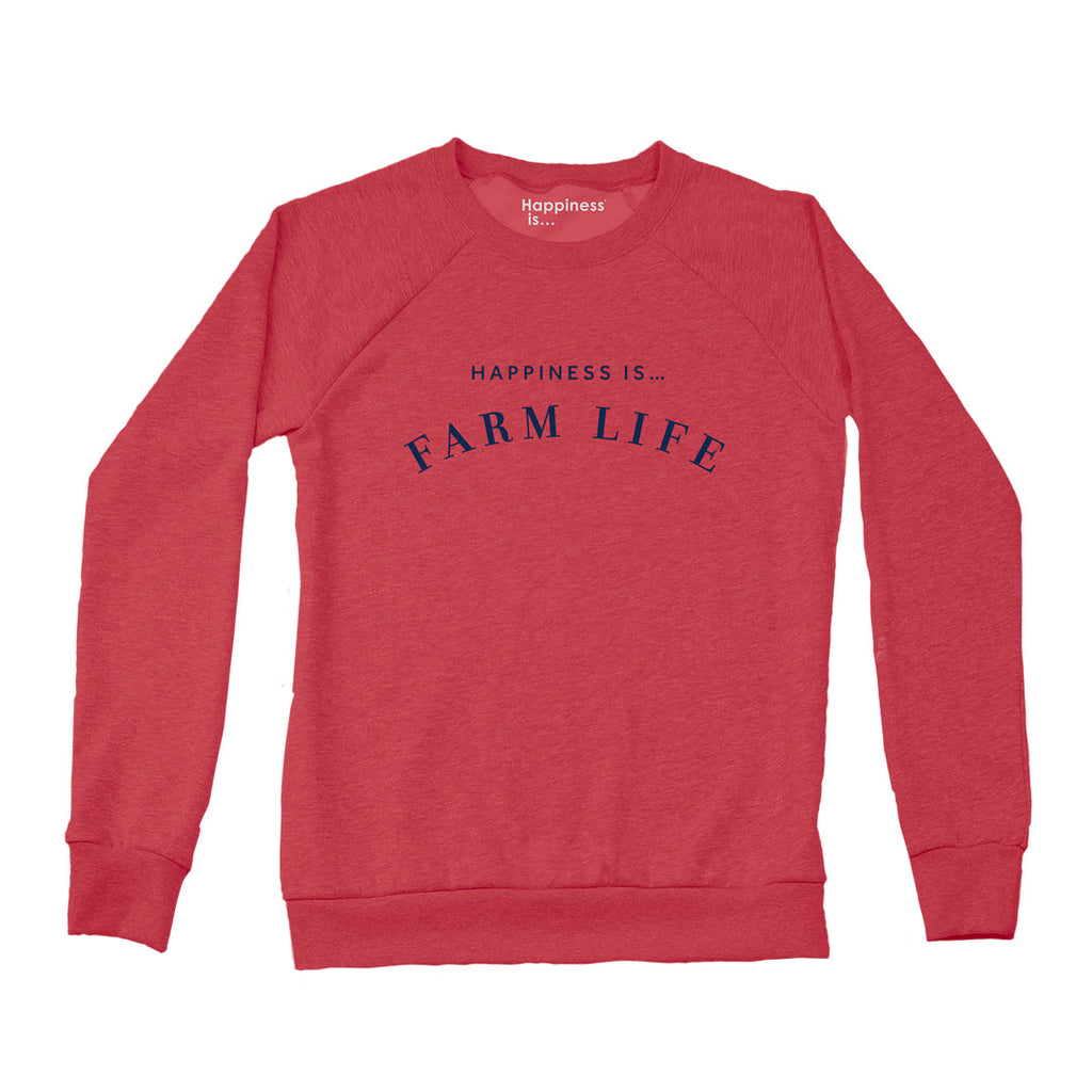 Women's Farm Crew Sweatshirt, Chili-0