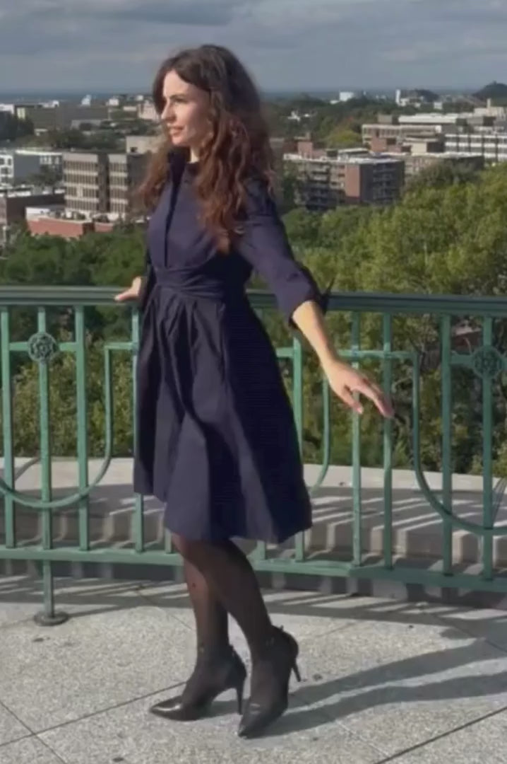 Tessa Elegant Shirt Dress 3/4 Sleeve Buttons