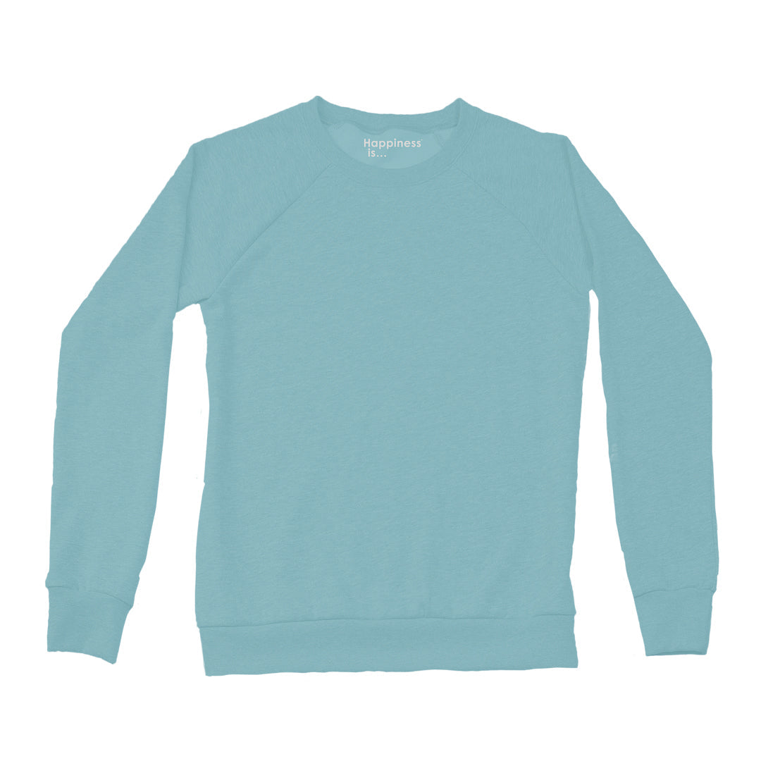 Women's Plain Crew Sweatshirt, Teal-0